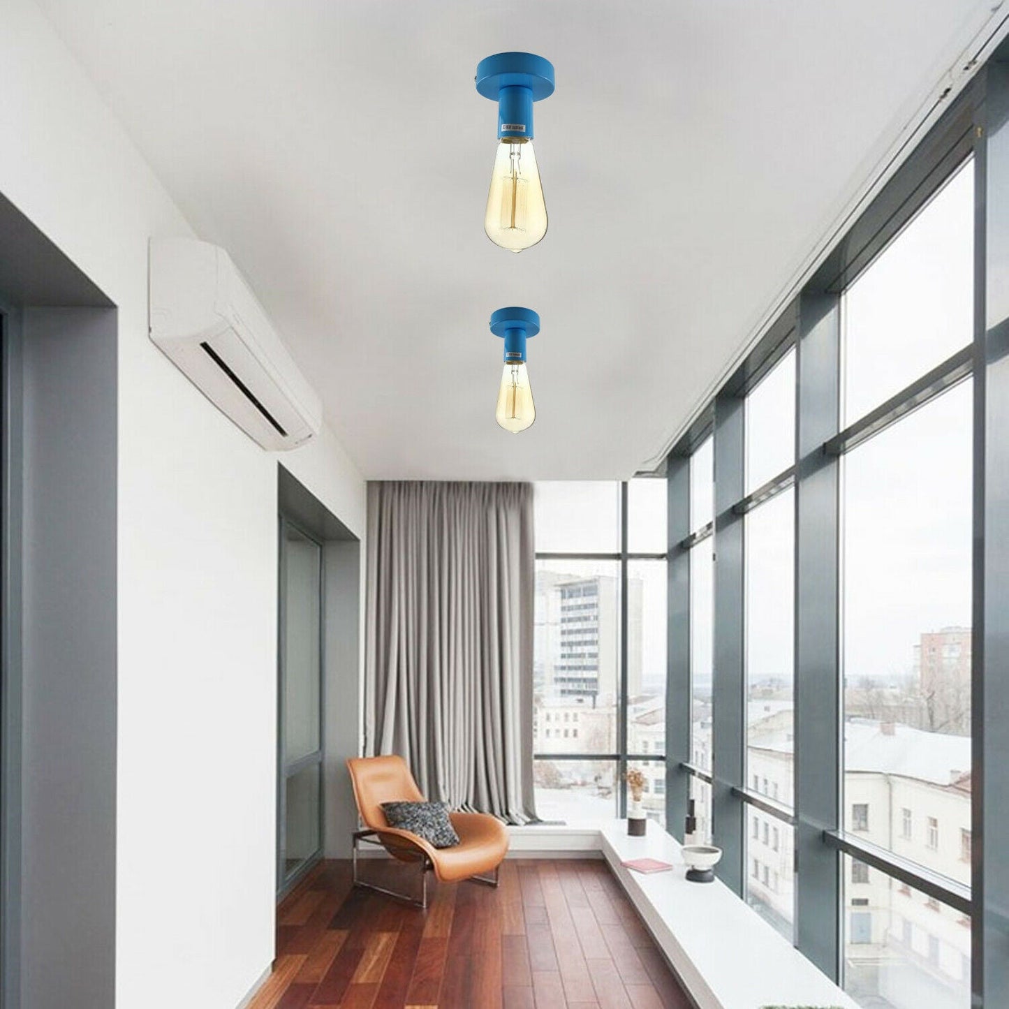 LEDSone industrial vintage Blue Flush Mount Ceiling Light Fitting~1689